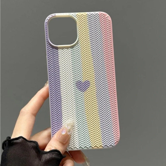 ⚠️Clearance🫧iPhone 14/Pro/Pro Max/Plus Cute Multicolor Heart Pattern Phone Case - Picture 3 of 3